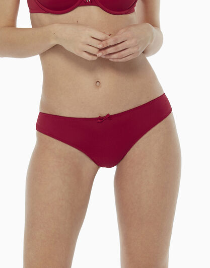 Brasiliano in microfibra con fiocco in raso, rosso, , LOVABLE