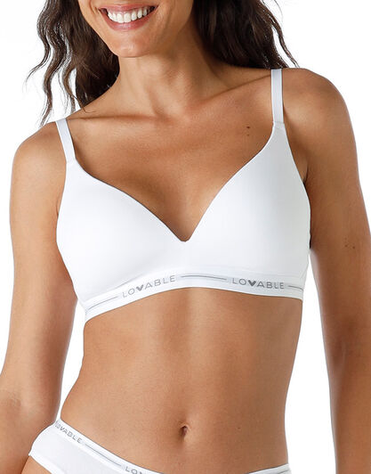 Reggiseno triangolo imbottito senza ferretto My Lovable in cotone modal, bianco, , LOVABLE