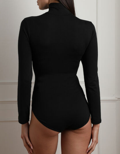 Body Manica Lunga Collo Alto Warm Sensation, nero,  Body Manica Lunga Collo Alto Warm Sensation, nero, , LOVABLE