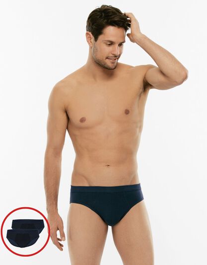 Slip mini BiPack Cotton Stretch in cotone elasticizzato, blu, , LOVABLE