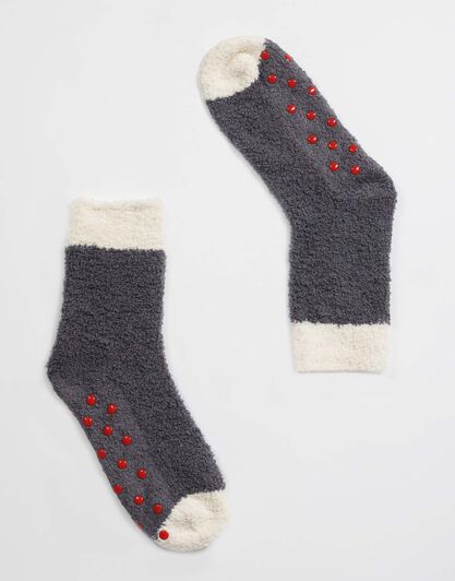 Calzini Warm and Cuddle Slipper, blu notte e avorio, , LOVABLE