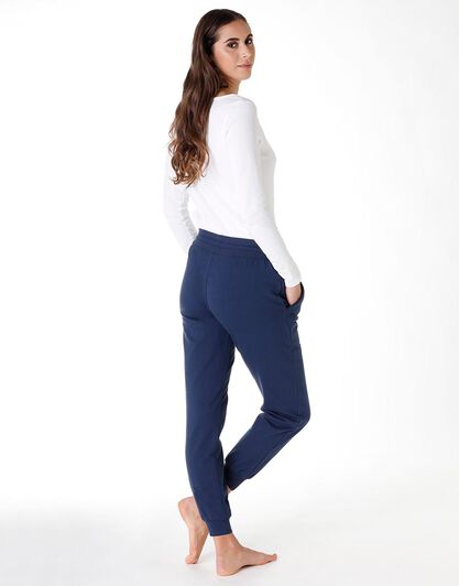 Jogger lungo donna in cotone, blu scuro , , LOVABLE
