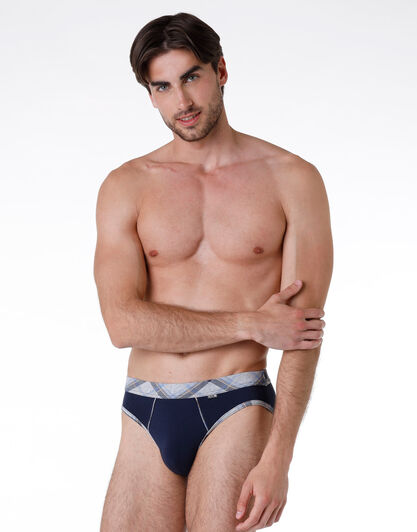Slip uomo in cotone elasticizzato, blu navy, , LOVABLE