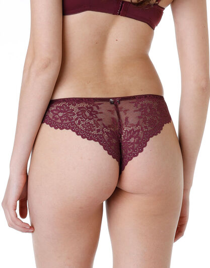 Brasiliano Stylish Lace in pizzo elastico e microfibra, bordeaux, , LOVABLE