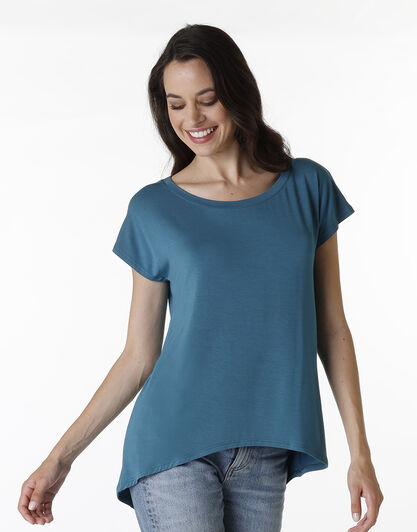 Maglia manica corta Basic Soul in modal, verde scuro, , LOVABLE
