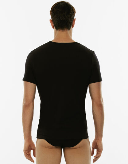 T-Shirt girocollo Cotton Stretch in cotone elasticizzato, nero, , LOVABLE