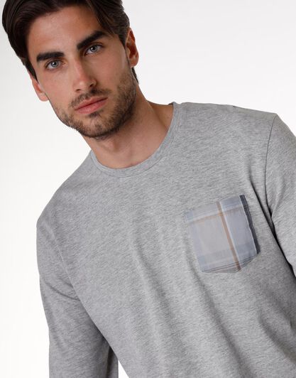 Pigiama uomo in jersey di cotone, grigio melange, , LOVABLE