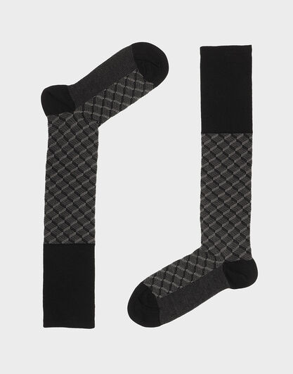 Calze lunghe uomo in cotone, nero, , LOVABLE