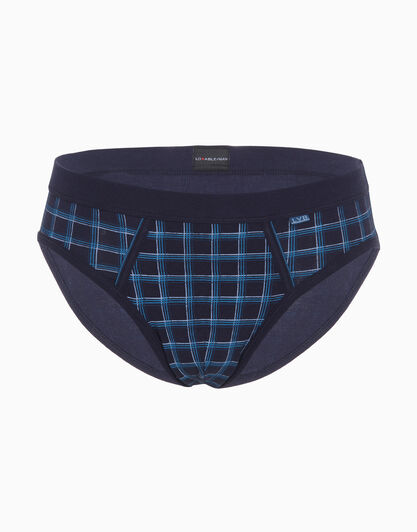 Slip blu stampa check in cotone elasticizzato  , , LOVABLE