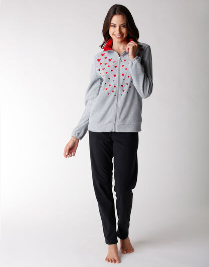 Pantalone homewear donna in pile, nero, , LOVABLE