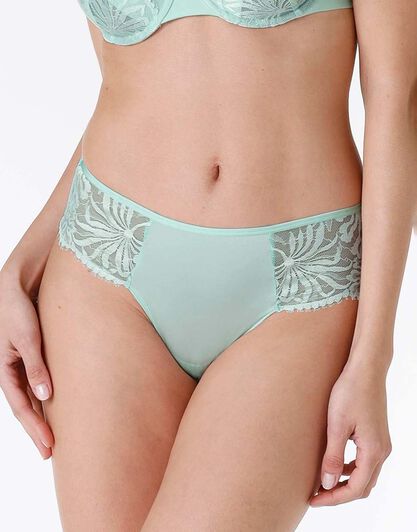 La Senza – Culotte brasiliana Eden lace in pizzo e microfibra, verde chiaro, , LOVABLE