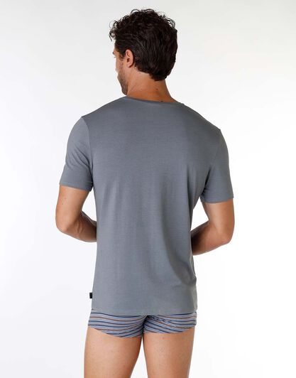 T-shirt uomo in cotone modal, antracite, , LOVABLE