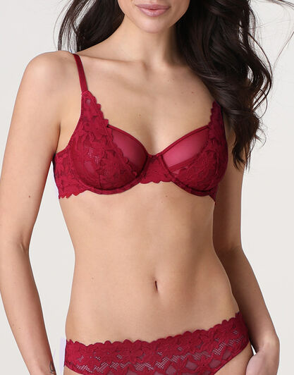 Reggiseno con Ferretto Ribbon Lace in pizzo, rosso,  Reggiseno con Ferretto Ribbon Lace in pizzo, rosso, , LOVABLE