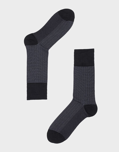Calza  corta uomo in bamboo, blu navy e jeans, , LOVABLE