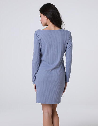 Camicia da Notte Scollo a V Manica Lunga Rib, avio, , LOVABLE