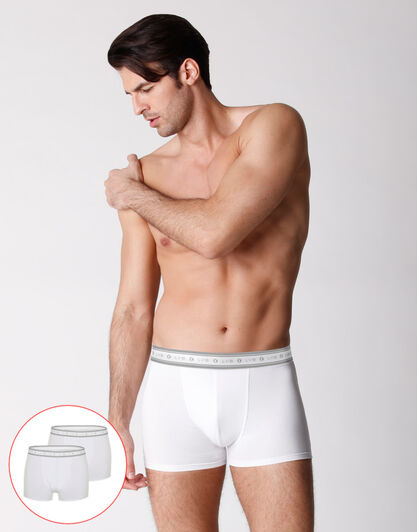 Boxer bipack uomo in cotone biologico, bianco, , LOVABLE