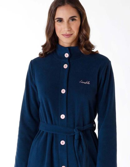 Vestaglia donna in pile, blu, , LOVABLE
