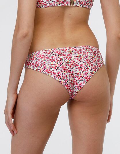 Costume brasiliano in microfibra Printed Knitted Micro, rosa con stampa fiori, , LOVABLE
