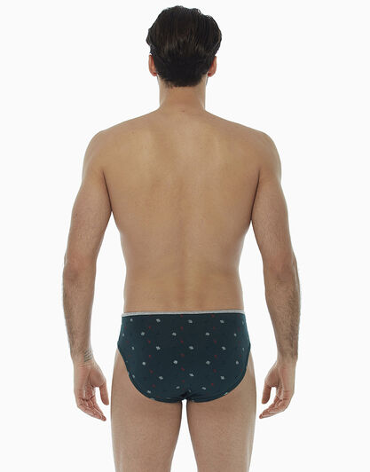 Slip verde stampato in cotone elasticizzato , , LOVABLE