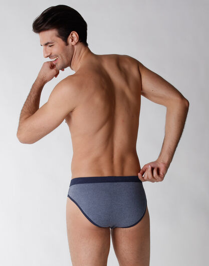 Bipack slip in  cotone modal intrecciato, azzurro e blu, , LOVABLE