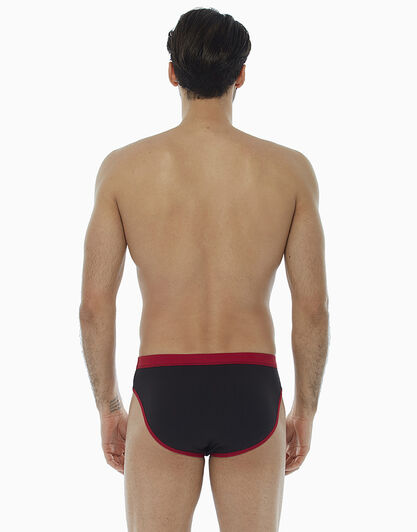 Slip nero stampa piazzata in cotone elasticizzato , , LOVABLE