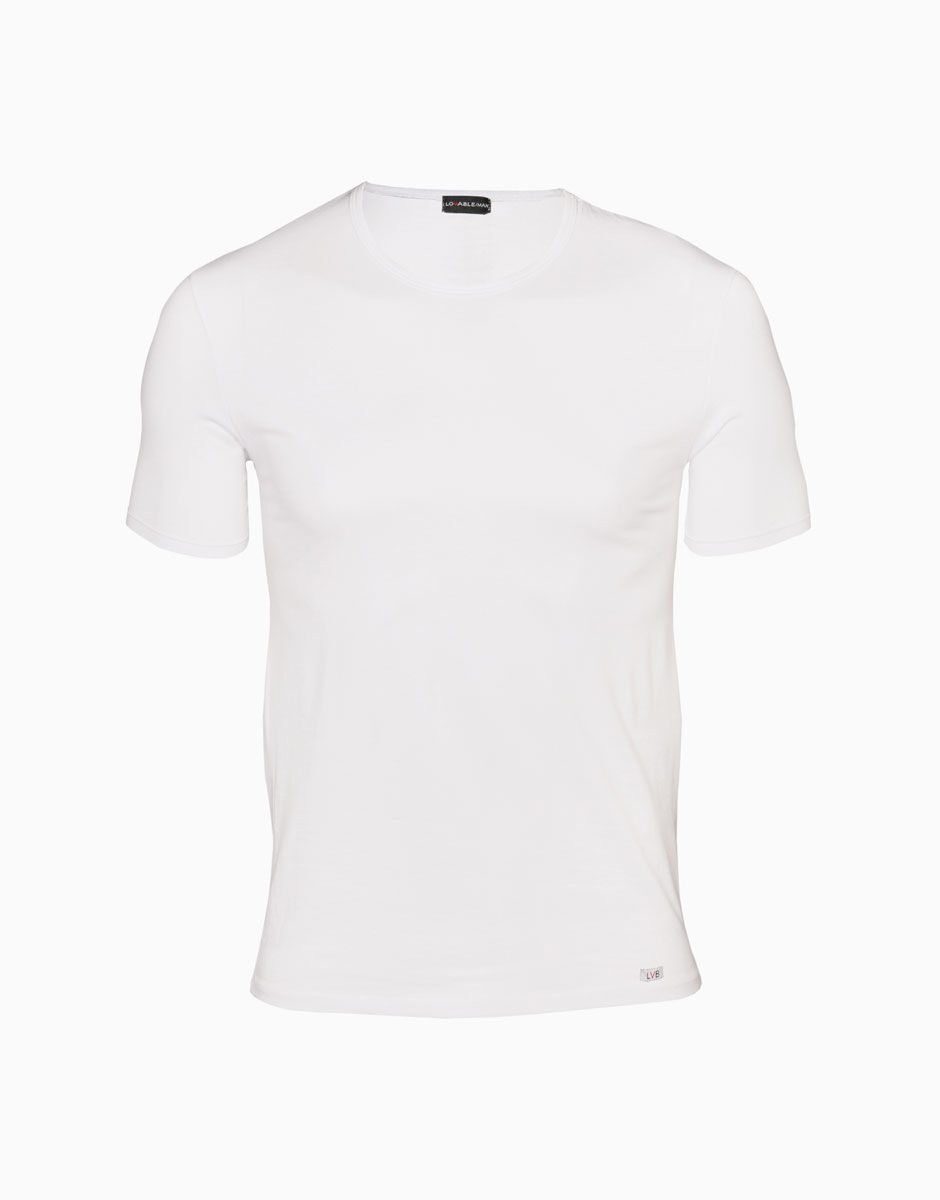 T shirt girocollo Supima Premium Cotton in cotone elasticizzato bianca
