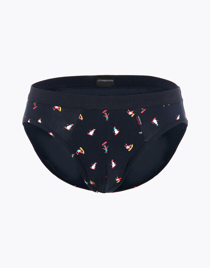 Slip blu stampato in cotone elasticizzato , , LOVABLE