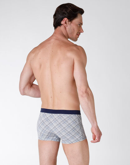 Shorts casual in cotone, grigio melange con righe blu, , LOVABLE