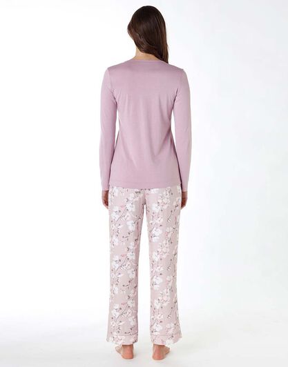 Pigiama lungo donna in modal, rosa bridal, , LOVABLE