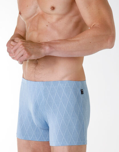 Shorts in modal, azzurro polvere losanghe Elegant Jacquard, , LOVABLE