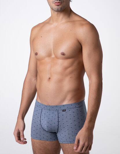 Boxer Classic Cotton Modal, blu stampa alberi, , LOVABLE