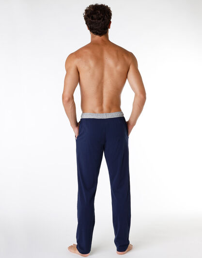 Pantalone del pigiama uomo in 100% jersey di cotone, blu navy, , LOVABLE