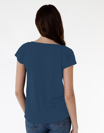 Maglia a maniche corte Basic Soul in viscosa, demin blu, , LOVABLE