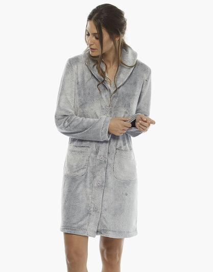 Vestaglia grigio melange, in pelliccetta , , LOVABLE