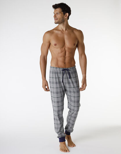 Pantalone in interlock di cotone, grigio melange stampato, , LOVABLE