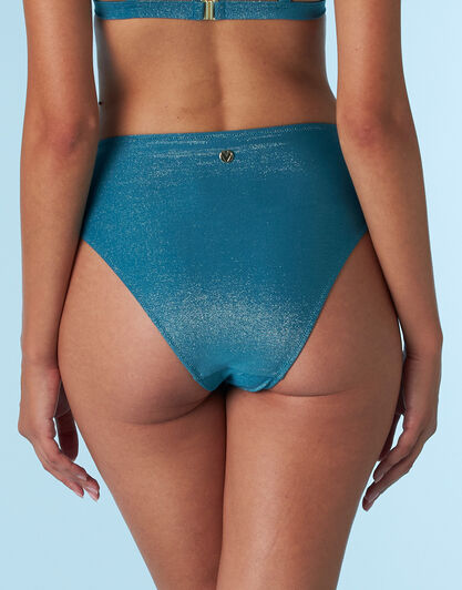 Costume Slip Vita Alta Plain Lurex in microfibra, ottanio, , LOVABLE