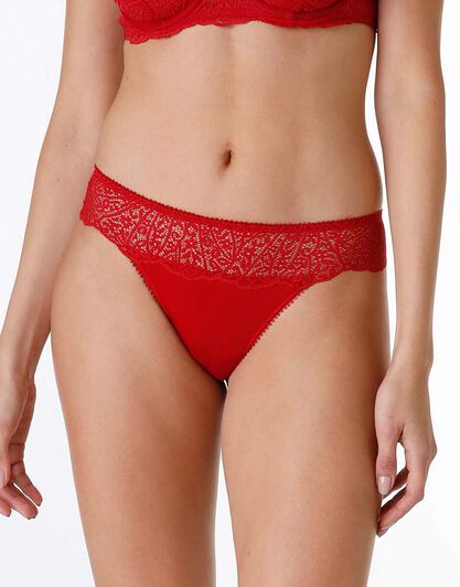Brasiliano Exquisite Lace in pizzo e microfibra, rosso, , LOVABLE