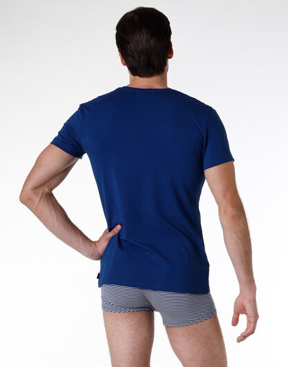 T-shirt manica corta uomo in cotone modal, blu, , LOVABLE
