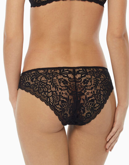 Slip midi Sublim in morbido pizzo green, nero, , LOVABLE