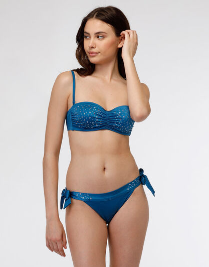 Costume slip con fiocchi in microfibra Fancy Shiny Micro, ottanio, , LOVABLE