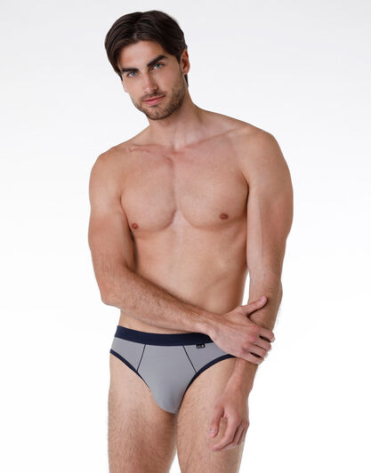 Slip Bipack uomo in cotone modal, grigio e blu, , LOVABLE