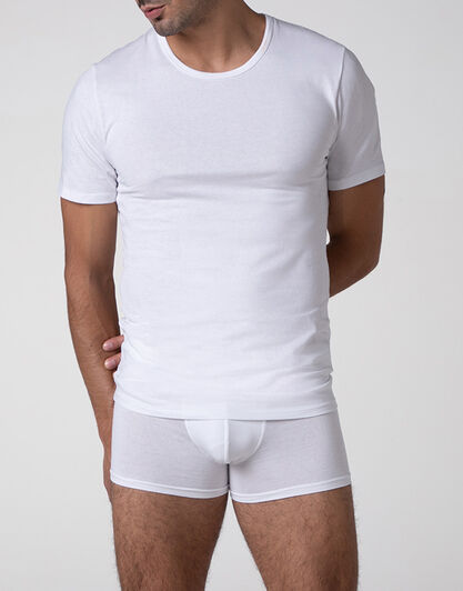 T-shirt girocollo Cool Sensation in Stretch Cotton, bianco,  T-shirt girocollo Cool Sensation in Stretch Cotton, bianco, , LOVABLE