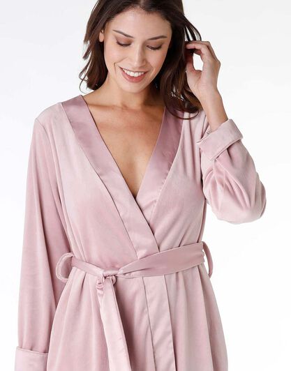 Vestaglia donna in ciniglia, rosa, , LOVABLE