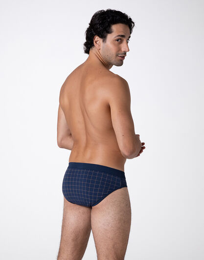 Slip Casual Stretch Cotton, blu check cognac, , LOVABLE