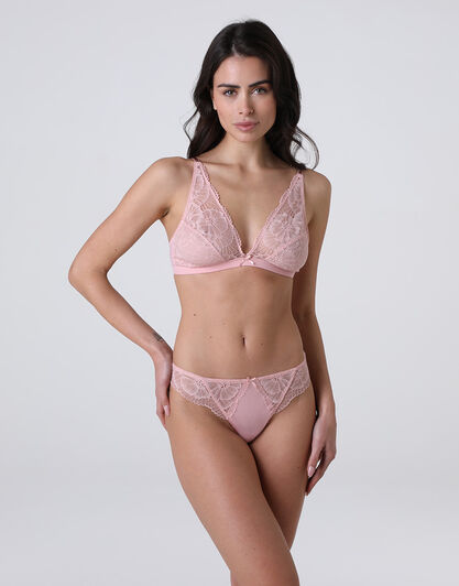 Reggiseno Vela senza Ferretto Flowery Lace in pizzo, rosa vintage, , LOVABLE