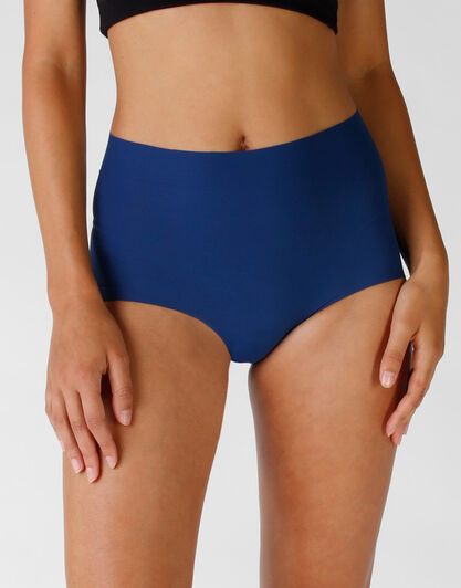 Slip alto in microfibra tagliata al vivo, blu, , LOVABLE