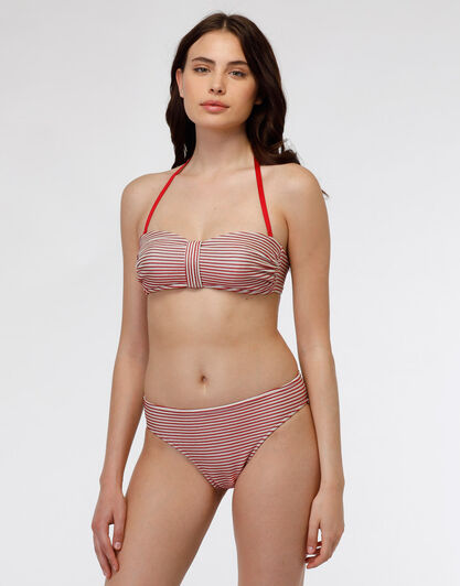 Costume reggiseno a fascia Refined Jaquard, righe rosse, , LOVABLE