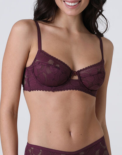 Reggiseno con Ferretto Art Flower Lace in pizzo, vinaccia, , LOVABLE