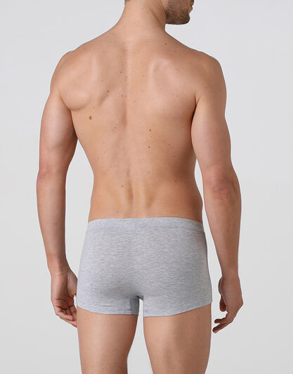 Short boxer Cotton Stretch grigio melange in cotone elasticizzato, , LOVABLE