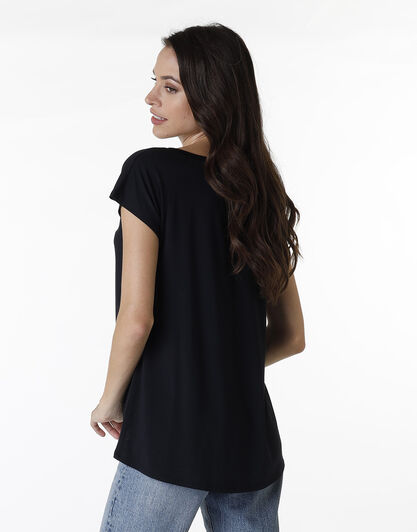 Maglia manica corta Basic Soul in modal, nero, , LOVABLE